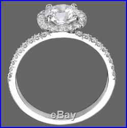 1.35 Ct Genuine Round Diamond Engagement Ring F/SI1-SI2 14K White Gold Enhanced