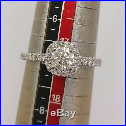1.35 Ct Round Cut Diamond Engagement Ring F/SI1-SI2 14K White Gold Enhanced