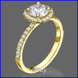 1.35 Ct Round Cut Diamond Engagement Ring F/SI1-SI2 14K White Gold Enhanced