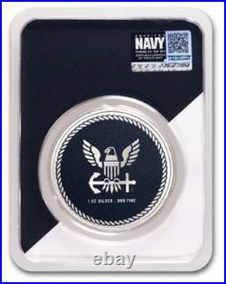 1 oz silver US Navy Tep Colorized Military NRA Marines Army. 999 Pure Fine