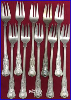 10 Pcs U. S. N Navy KINGS FOULED ANCHOR Silverplated 6 COCKTAIL SEAFOOD FORKS