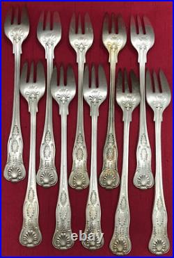 10 Pcs U. S. N Navy KINGS FOULED ANCHOR Silverplated 6 COCKTAIL SEAFOOD FORKS