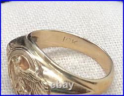 10K Gold United States Military Ruptured Duck Ring Sz 9.25 FREE SHIP! JJ268