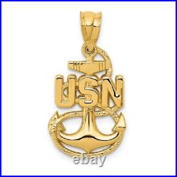 10K Yellow Gold United States Navy Anchor Pendant 1.59 GR