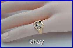 10K Yellow Gold United States Navy Ring with Red White and Blue Enamel size 4.5
