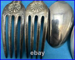 14 Pc USN Navy Silverplated & Stainless FLATWARE & TEASPOONS Kings Pattern