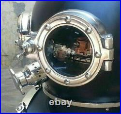 18 Black Antique Diving Helmet Scuba US Navy Deep Sea Water Diver Boston Diver