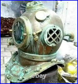 18'' Full Size Vintage Diving helmet Green color U. S navy scuba Diving helmet
