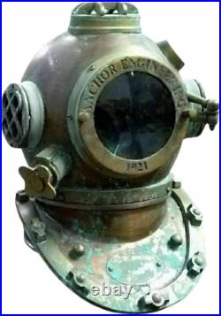 18'' Full Size Vintage Diving helmet Green color U. S navy scuba Diving helmet