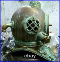 18'' Full Size Vintage Diving helmet Green color U. S navy scuba Diving helmet