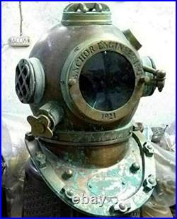 18'' Full Size Vintage Diving helmet Green color U. S navy scuba Diving helmet