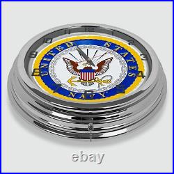18 United States Navy Metal Sign Designed White Neon Clock