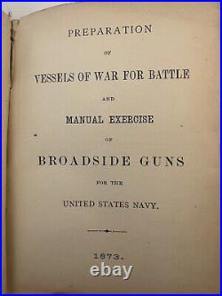 1873 US Navy Broadside Guns War Ships Gunnery Words Of Command Remington Rifle