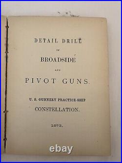 1873 US Navy Broadside Guns War Ships Gunnery Words Of Command Remington Rifle