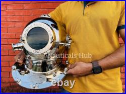 18vintage nautical Chrome Victorian U. S navy mark V divers Helmet Anchor gift