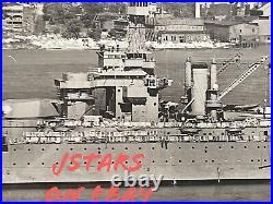 1930s 1940s USS MARYLAND BB-46 US NAVY BATTLESHIP FRAMED PHOTOGRAPH, VINTAGE