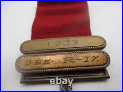 1932 United States Navy Good Conduct Medal Named USS R-17 New York CSC#