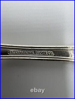 1940's US NAVY KINGS PATTERN 5 Soup Spoons 8 inch INTERNATIONAL Silver euc