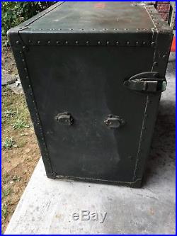 1940s WW2 US Navy Military Field Desk Portable Herkert Meisel Trunk RARE FIND