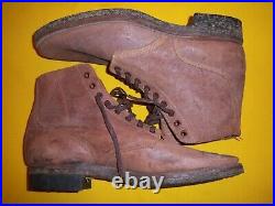 1942-45 USN CONTRACT USMC ROUGHOUT LEATHER COMBAT BOOTS MINT UNISSUED Size 11 A