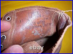 1942-45 USN CONTRACT USMC ROUGHOUT LEATHER COMBAT BOOTS MINT UNISSUED Size 11 A
