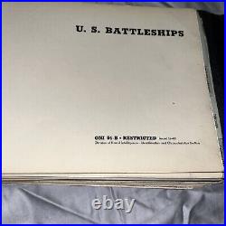 1943 VINTAGE U. S. NAVY TASK BINDER Naval Vessels Index Cruisers Battleships