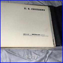 1943 VINTAGE U. S. NAVY TASK BINDER Naval Vessels Index Cruisers Battleships