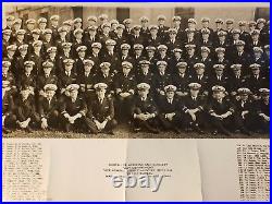 1944 Wwii Us Navy Photo'bumed' Medicine & Surgery 221 Ofcrs Panorama 40 X 10