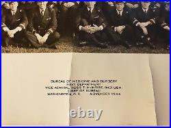 1944 Wwii Us Navy Photo'bumed' Medicine & Surgery 221 Ofcrs Panorama 40 X 10