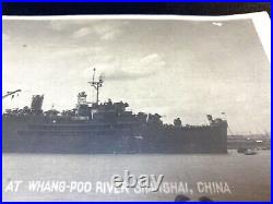 1945 MILITARY SHIP USS NORTON SOUND (A11) Whang-Poo River Shanghai, China Photo