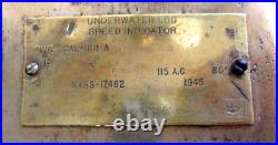 1945 WWII US Navy Bendix Submarine Underwater Log Speed Indicator