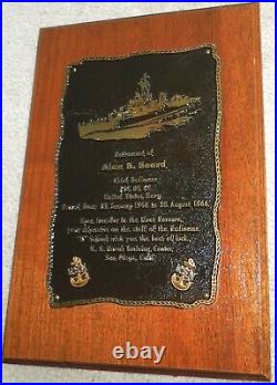 1948 USS Portsmouth CL-102 Brass Plaque Award DC-Seamanship. Estate Bundle