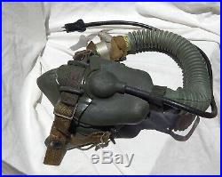 1950's USN USMC Jet Pilot Oxygen Mask Type MS22001 With Mounting Straps & Mike