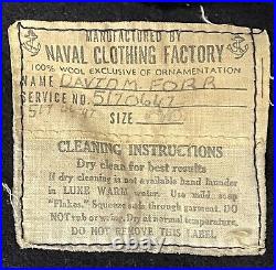 1950s US NAVY SCUBA DIVER PO2 WOOL CRACKER JACK DRESS BLUE UNIFORM SHIRT SMALL