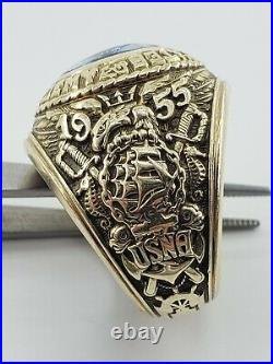 1955 Naval Academy Class Ring 14k Yellow Gold Navy USNA Military Annapolis Mens