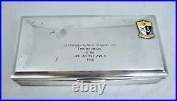 1956 USS Jupiter 950 Sterling Silver US Navy USN Award Jewelry Box Gift Vintage