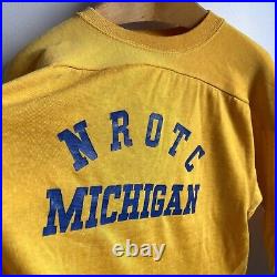 1960s 1970s Large USN Navy University of Michigan Jersey Shirt U Of M Vietnam
