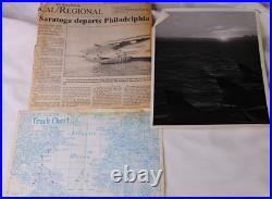 1963 Uss Saratoga Usn Navy Aircraft Carrier Log Book Uniform Patch Photo Lot