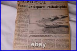 1963 Uss Saratoga Usn Navy Aircraft Carrier Log Book Uniform Patch Photo Lot