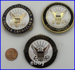 1970's United States Navy USN Commander Career Counselor Recruiting Service Pins