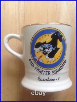 1970s 48TH FIGHTER SQUADRON UNITED STATES AIR FORCE COFFEE MUG, RAINBOW 1