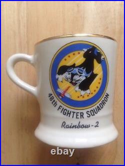 1970s 48TH FIGHTER SQUADRON UNITED STATES AIR FORCE COFFEE MUG, RAINBOW 2