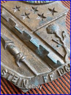 1972 BRASS US NAVY USS STEIN FF-1065 SHIPS CREST INSIGNIA PLAQUE Vietnam Origina