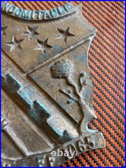 1972 BRASS US NAVY USS STEIN FF-1065 SHIPS CREST INSIGNIA PLAQUE Vietnam Origina