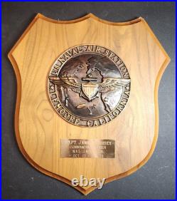 1978 US Navy Plaque, U. S. Naval Air Station Lemoore California withC. O. Name Plate