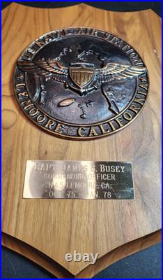 1978 US Navy Plaque, U. S. Naval Air Station Lemoore California withC. O. Name Plate