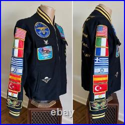 1985 Vtg US Navy Med Cruise Jacket USS CORRAL SEA CV-43 Wool Combat Patch 80s