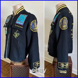 1985 Vtg US Navy Med Cruise Jacket USS CORRAL SEA CV-43 Wool Combat Patch 80s