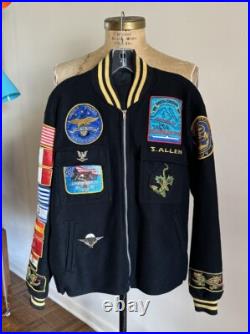 1985 Vtg US Navy Med Cruise Jacket USS CORRAL SEA CV-43 Wool Combat Patch 80s