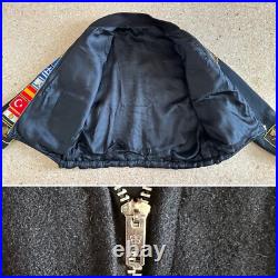 1985 Vtg US Navy Med Cruise Jacket USS CORRAL SEA CV-43 Wool Combat Patch 80s